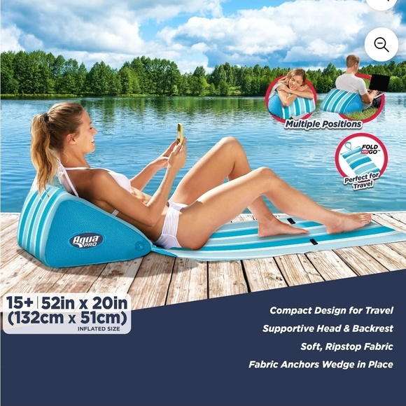 Turquoise Inflatable Lounge Chair - Picture 5 of 6